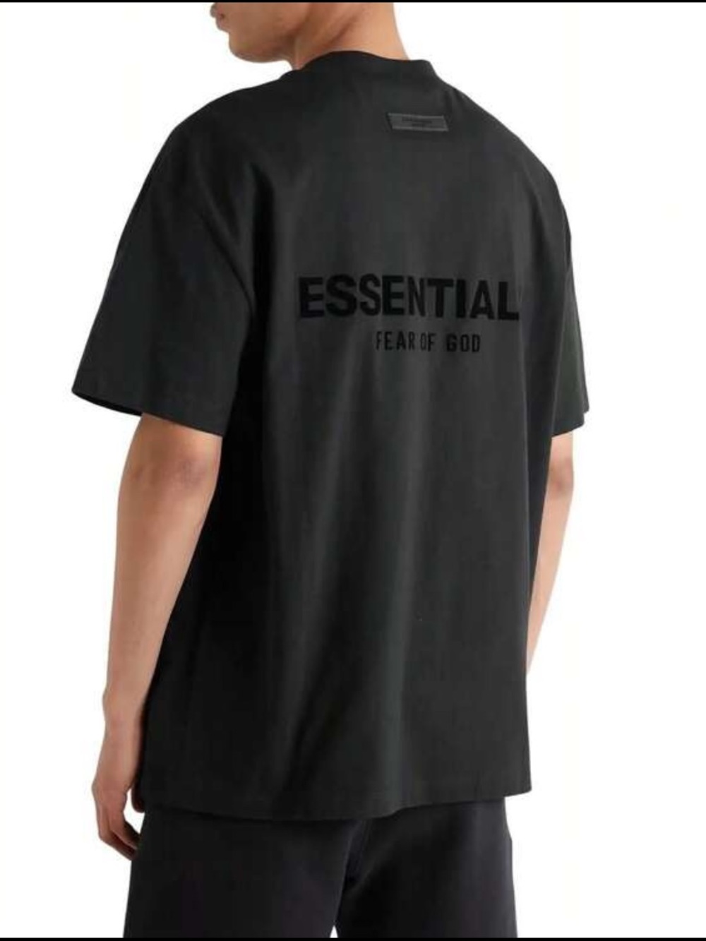 Fear of God ESSENTIAL Black Short-Sleeve Logo Tee